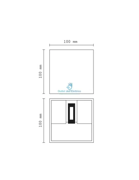 Cubo wall light 12W double emission 3000K white IP65